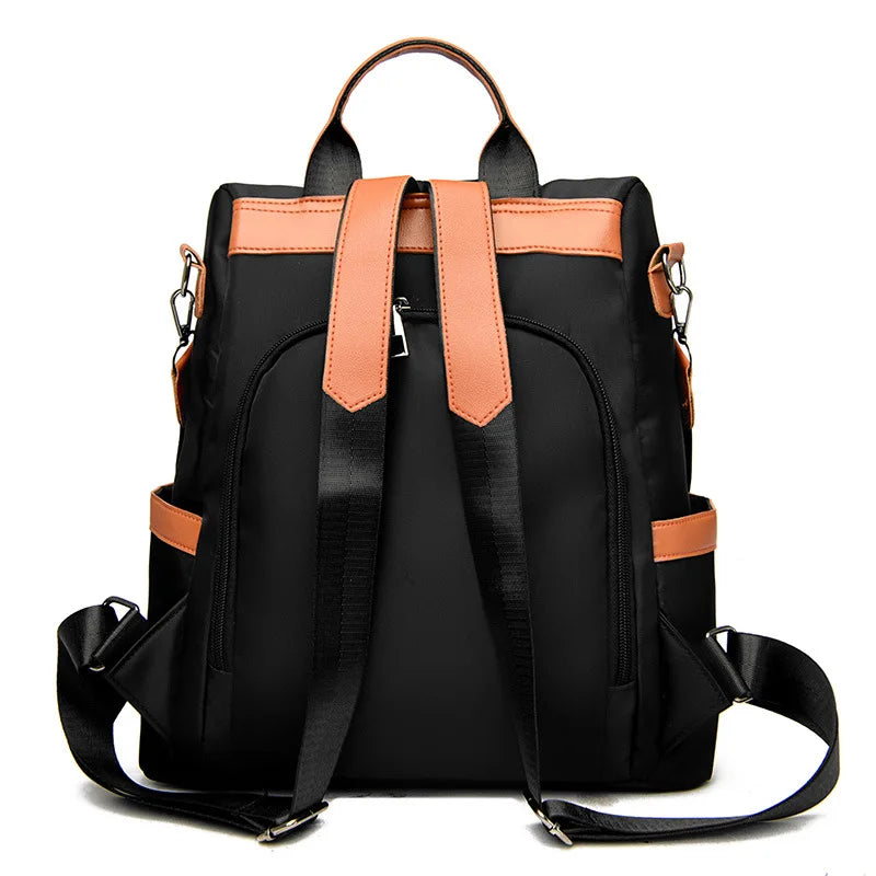 Anti-theft Backpack Woman Oxford Contrast Female Shoulder Bags
