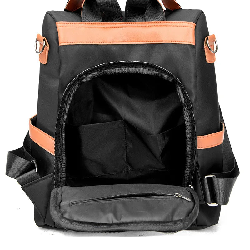 Anti-theft Backpack Woman Oxford Contrast Female Shoulder Bags