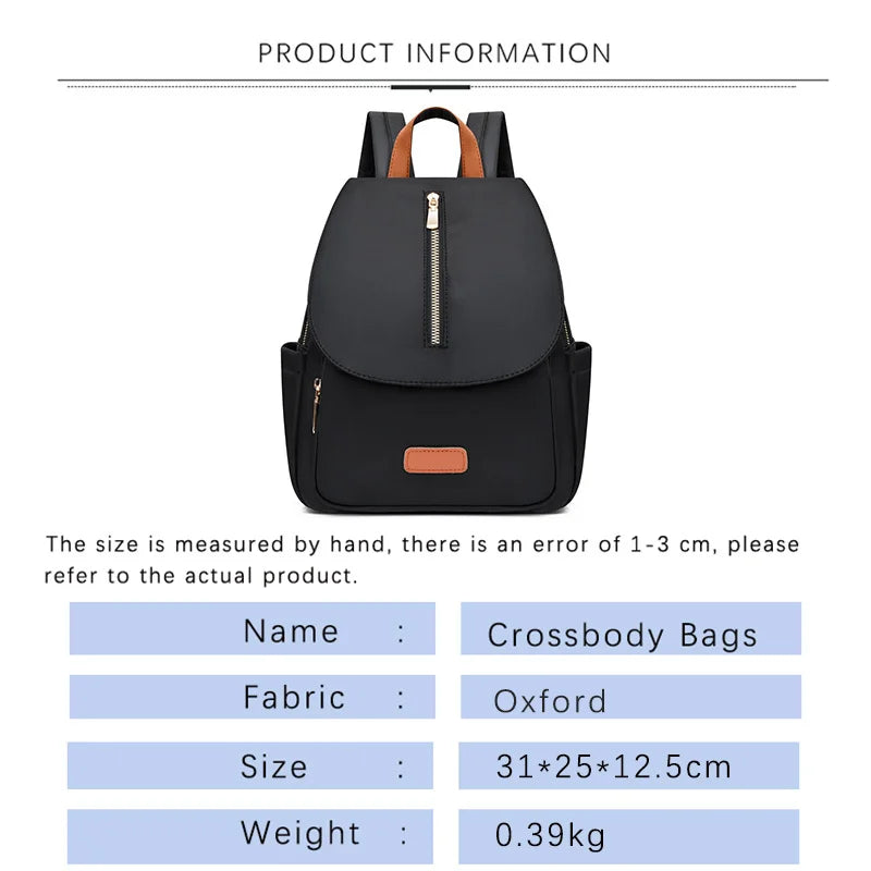 Anti-theft Backpack Women Casual College Students Schoolbags Female Oxford