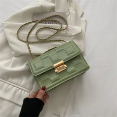 Classic Flip Satchel Ladies Chain Shoulder Bag PU Leather Crossbody Bag