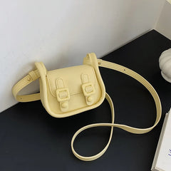 Women Shoulder Bag Small PU Leather Lady Crossbody Bag Vintage Flap Buckle