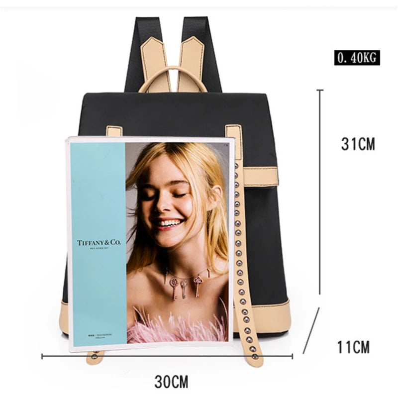 Rivet Personality Backpack Female Student Anti-theft Travel Bags