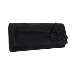 Women Clutch Rose Flowers Evening Bag Ladies Banquet Silk Handbag