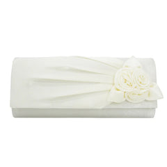 Women Clutch Rose Flowers Evening Bag Ladies Banquet Silk Handbag
