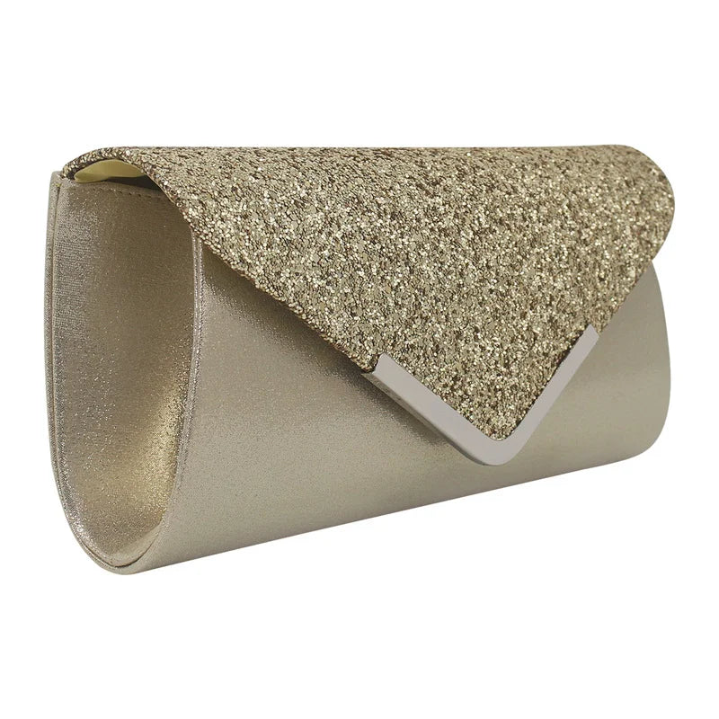 Glitter Pu Ladies Hasp Clutch Bag Prom Female Shoulder Crossbody Bag