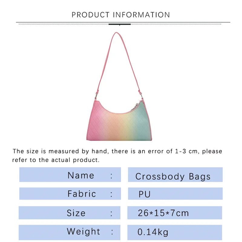 Gradient Hand Bags for Women Leather Female Shoulder Bags PU High-Quality
