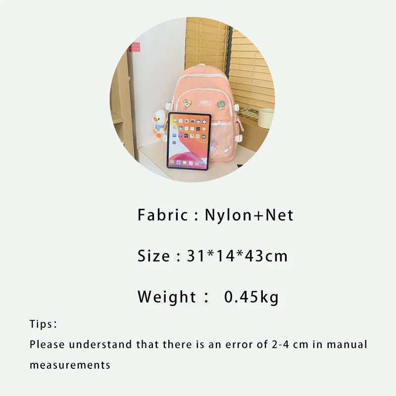 High School Middle School Students Backpack Teenage Girls Nylon Solid Women