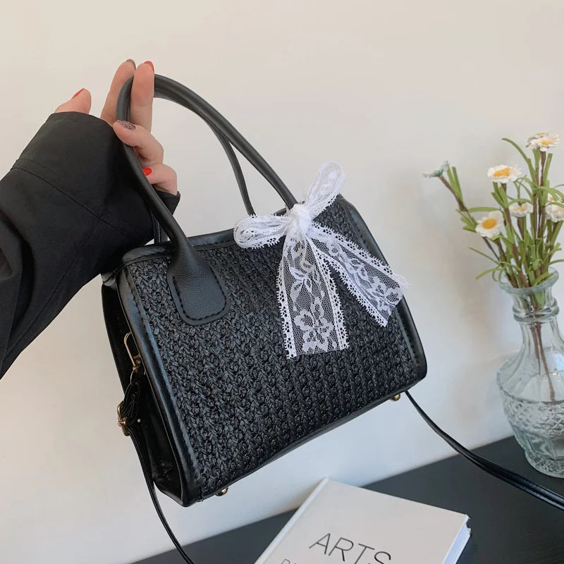 Straw Crossbody Bag for Women Large Capacity Tote Summer Purse Handbag