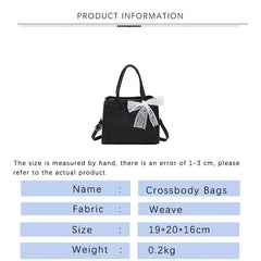 Straw Crossbody Bag for Women Large Capacity Tote Summer Purse Handbag