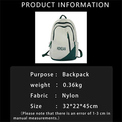 Teenage Girls Nylon Backpack College Students Bookbag Zipper Bag