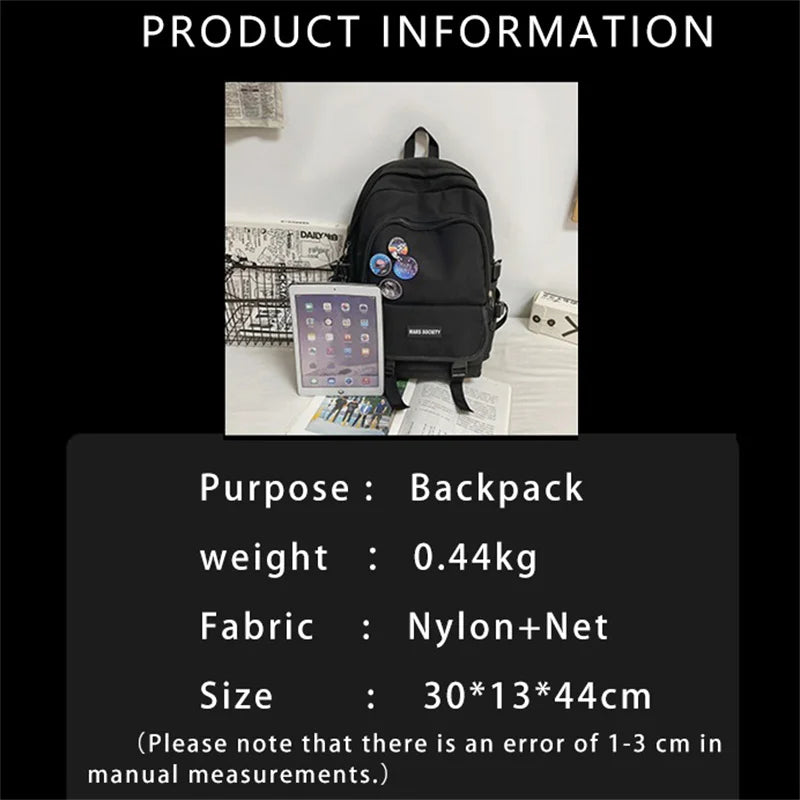 Japanese Campus Style School Bag Woman Large Capacity Travel Women Backpack