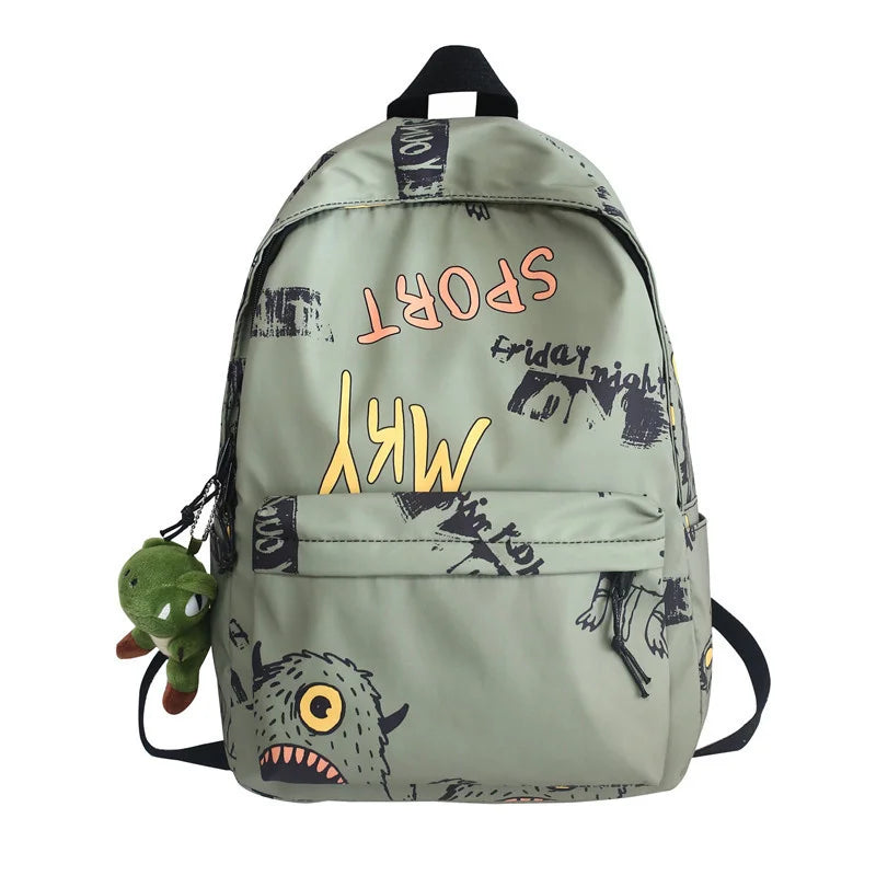 Nylon Graffiti Backpacks for Women Girls Teenagers