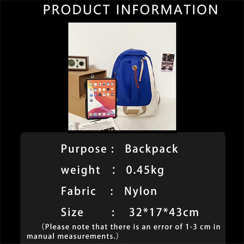 Nylon Women Travel Backpack Middle Schoolbags Teenage Girls Ladies Bookbags