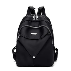 Oxford Elegance Ladies Backpack Metal Zipper Small Stylish Hiking Travel