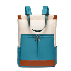Oxford Panelled Backpack Casual Laptop Bag Waterproof