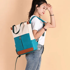 Oxford Panelled Backpack Casual Laptop Bag Waterproof