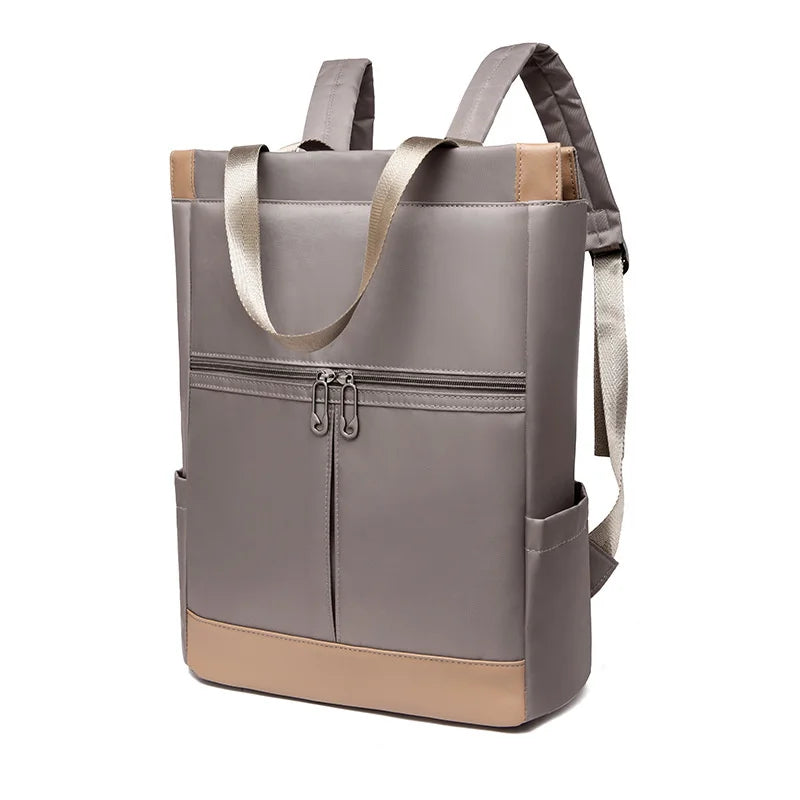 Oxford Panelled Backpack Casual Laptop Bag Waterproof