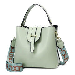 PU Leather Shoulder Bag for Women Bucket Crossbody Bag