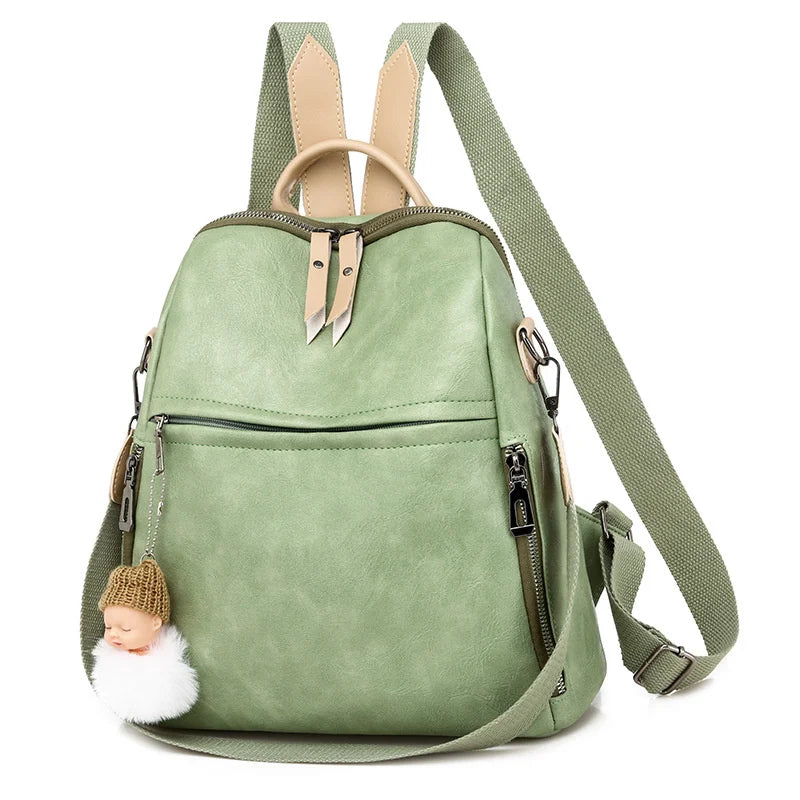 Green Mini Backpack Outdoor Travel Waterproof Lady Shoulder Bag