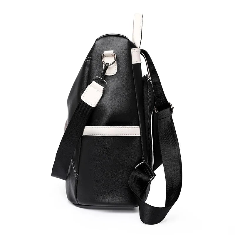 Anti-theft PU Leather Women Backpack - School Travel Girls Bag