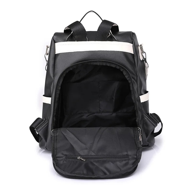 Anti-theft PU Leather Women Backpack - School Travel Girls Bag