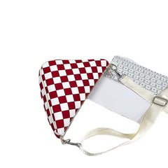 Plaid Crossbody Bag Women Sport Female Shoulder Bags Nylon Triangle Satchel