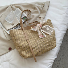 Straw Shoulder Bag for Woman Tote Bag for Women Large Capacity