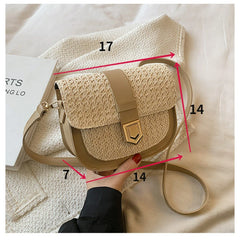 Straw Woven Bag Female Small Fresh Shoulder Messenger Bag