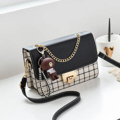 Summer Sweet PU Leather Crossbody Bags for Women with Pendant