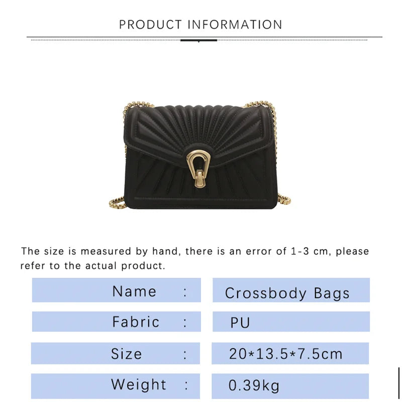 Summer Woman Crossbody Bags Pleated Shoulder Bags Solid Flap Bags