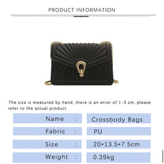 Summer Woman Crossbody Bags Pleated Shoulder Bags Solid Flap Bags