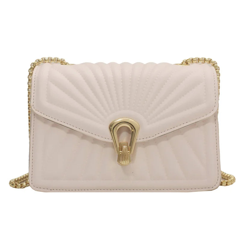 Summer Woman Crossbody Bags Pleated Shoulder Bags Solid Flap Bags