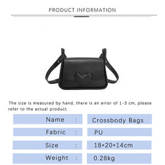 Vintage Leather Crossbody Bag for Women Love Buckle Shoulder Bag