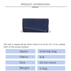 Women Crumpled Envelope Bag for Wedding Party Prom Ladies Handbag