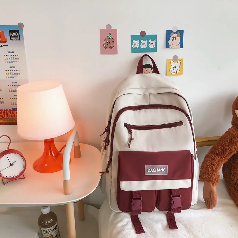 Woman Backpack Nylon School Shoulder Bag Teenage Girls Lady Outdoor Bag