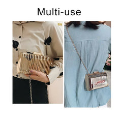 TTOU Women's Evening Bag Shoulder Metal Hollow Clutch Cage