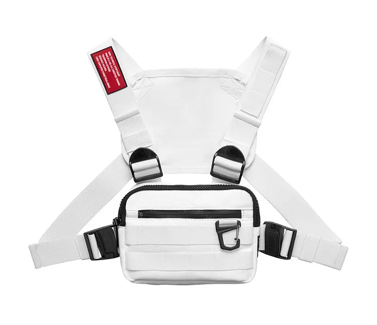 Men's Tactical Chest Bag Vest Hip Hop Multifunction Crossbody Shoulder Sling Pac