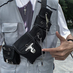 Tactical Waist Bag Streetwear Crossbody Pack Chest Bags 5 Pockets