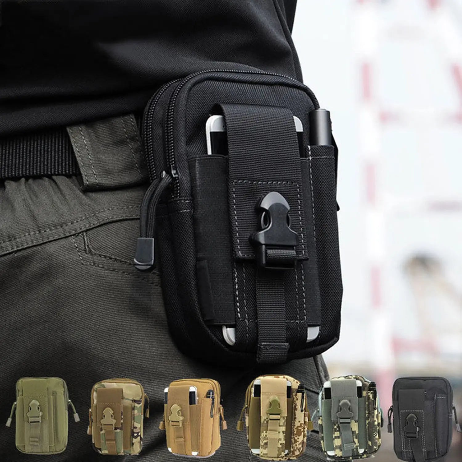 Tactical Molle Pouch Belt Waist Pack Bag Travel Military Fanny Pack