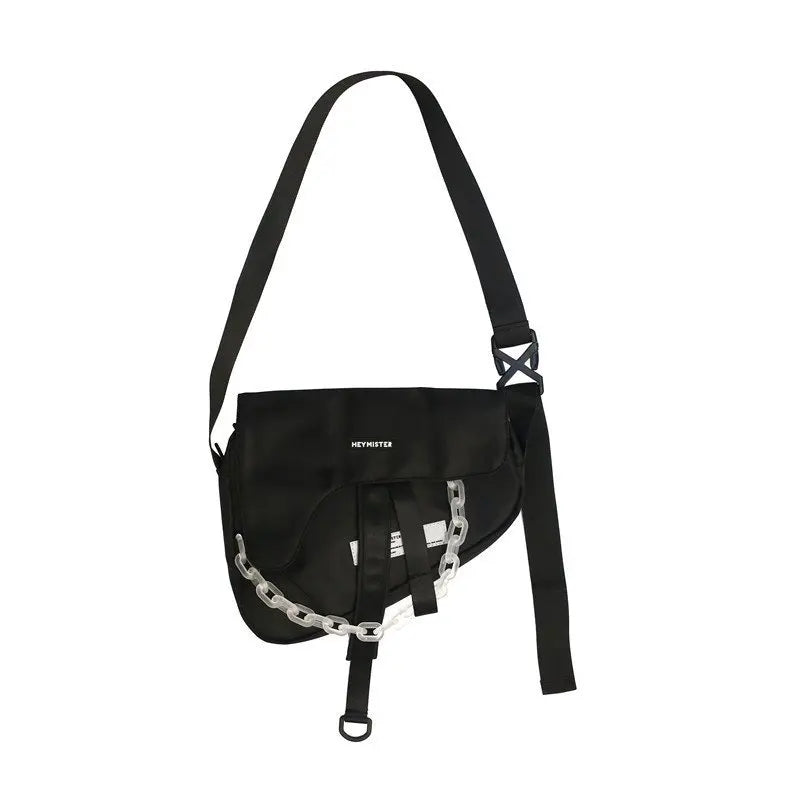 Retro Style Tactical Shoulder Bag with Chain for Women