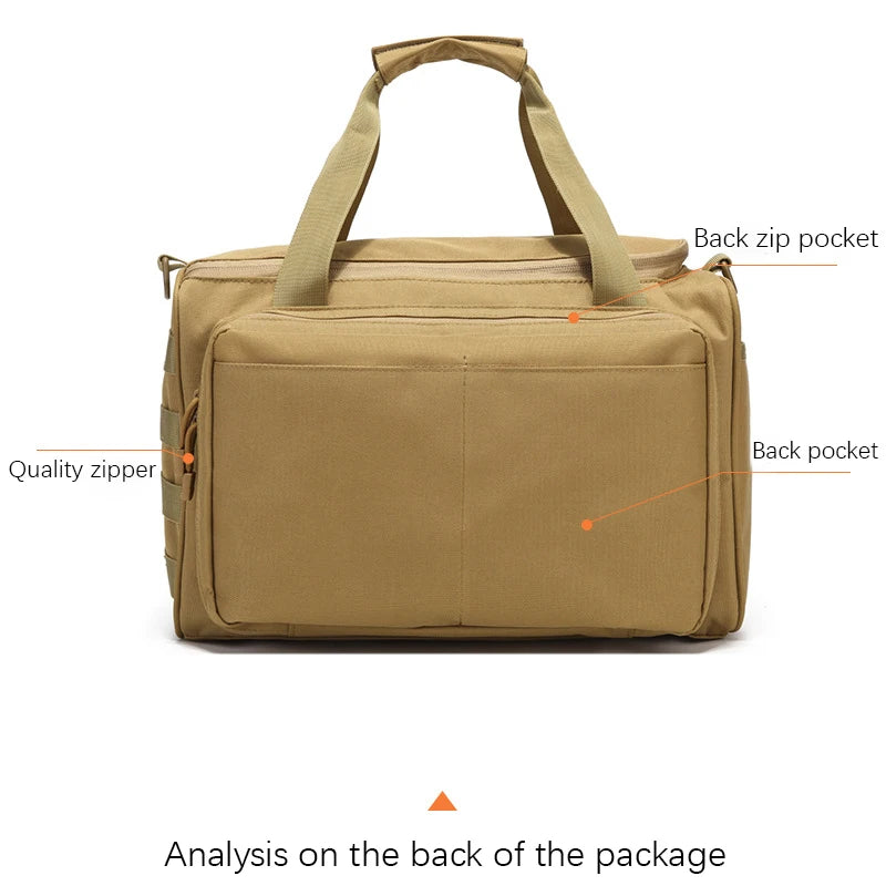 600D Waterproof Gun Shooting Range Bag Khaki Tool Bag Camping