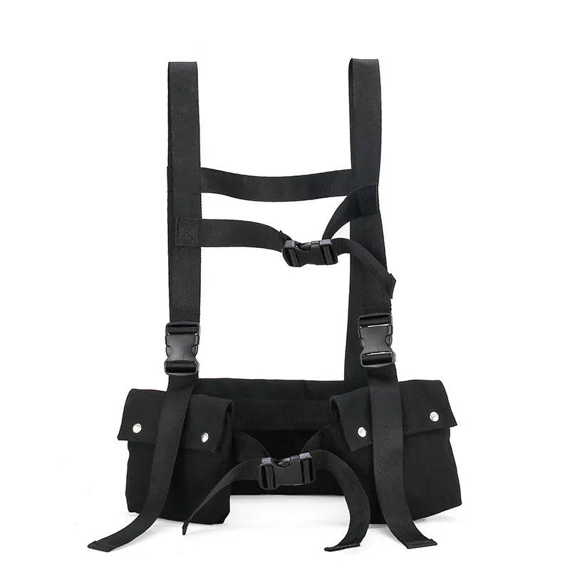 Tactical Vest Streetwear Bag Men Hip Hop Chest Rig Bag Adjustable