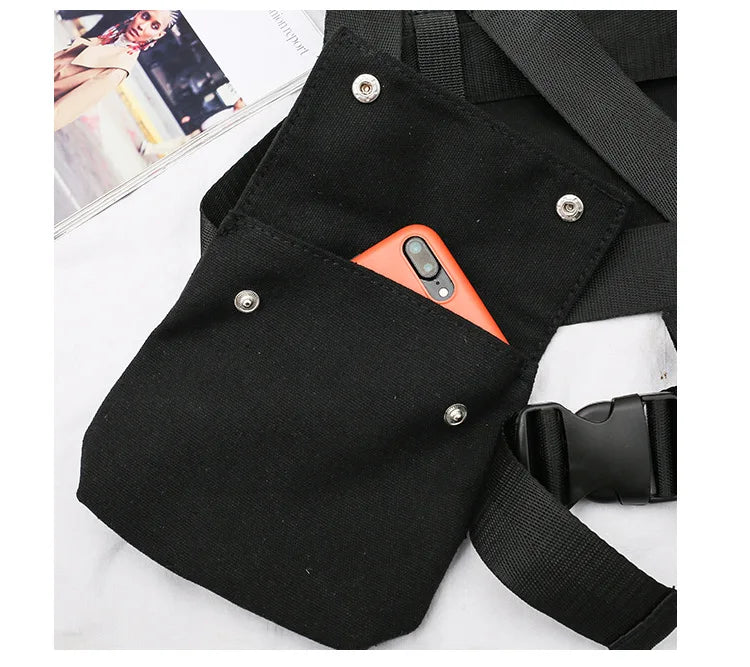 Tactical Vest Streetwear Bag Men Hip Hop Chest Rig Bag Adjustable