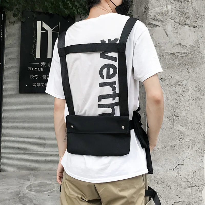 Tactical Vest Streetwear Bag Men Hip Hop Chest Rig Bag Adjustable