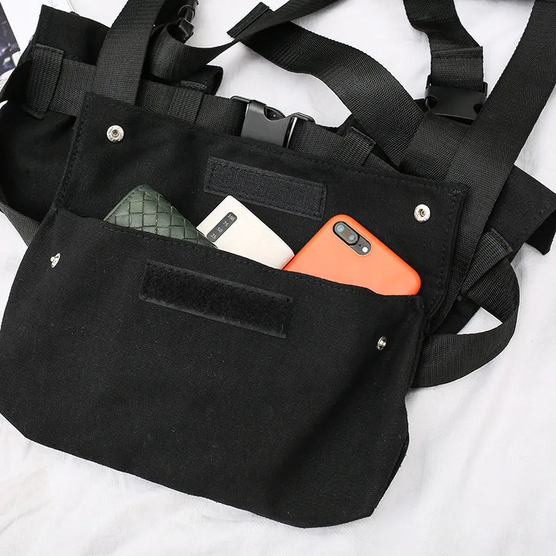 Tactical Vest Streetwear Bag Men Hip Hop Chest Rig Bag Adjustable