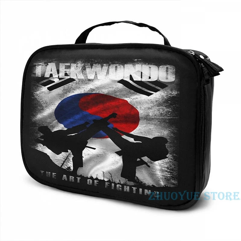 Taekwondo Mountain Fighter Vintage 2 USB Charge Backpack Men School Travel Bag