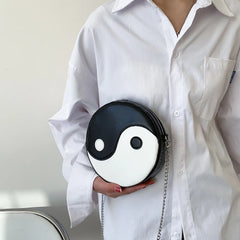 Tai Chi Shoulder Messenger Bag Circular Chain Crossbody Bag