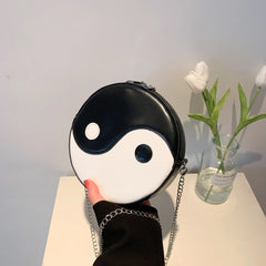 Tai Chi Shoulder Messenger Bag Circular Chain Crossbody Bag