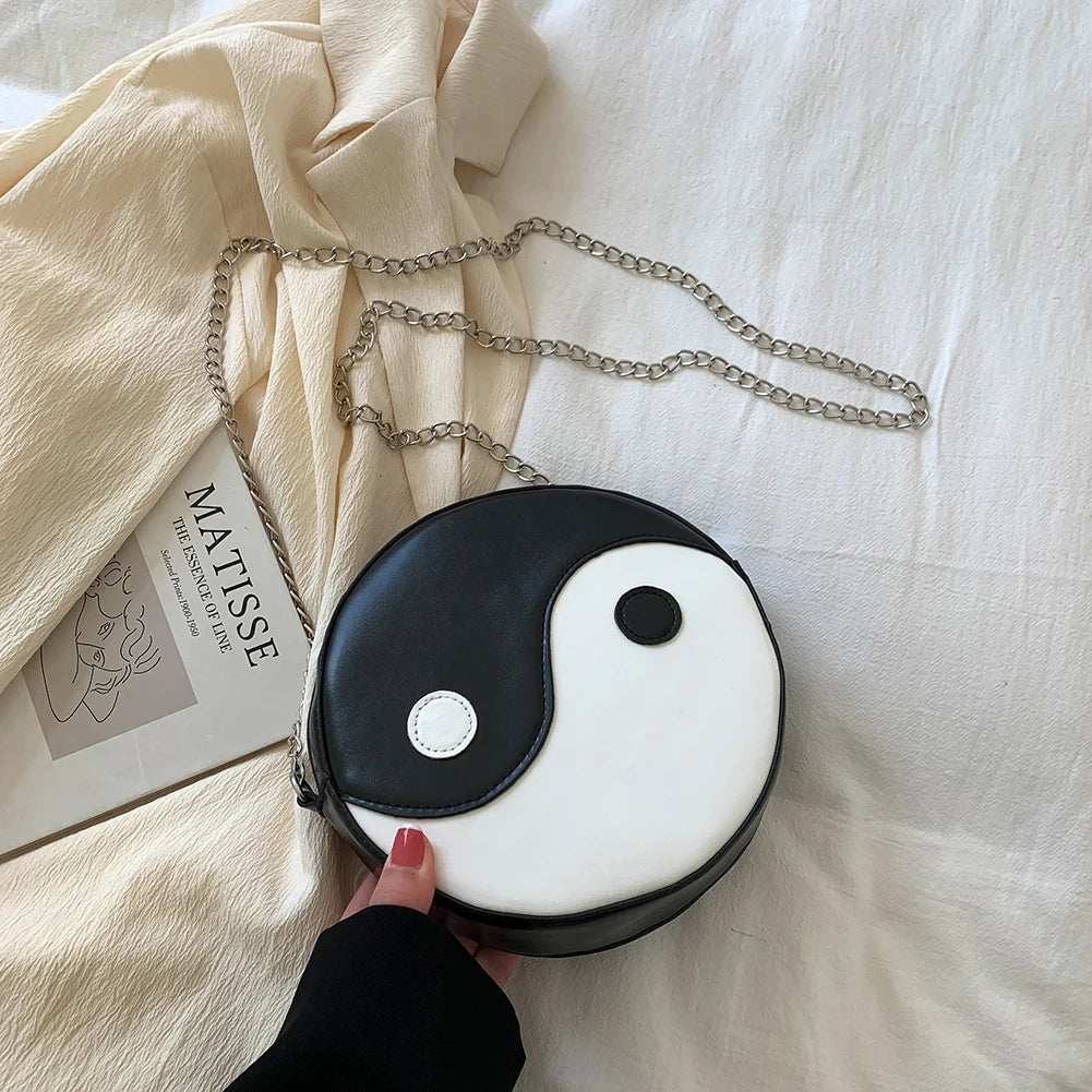 Tai Chi Shoulder Messenger Bag Circular Chain Crossbody Bag