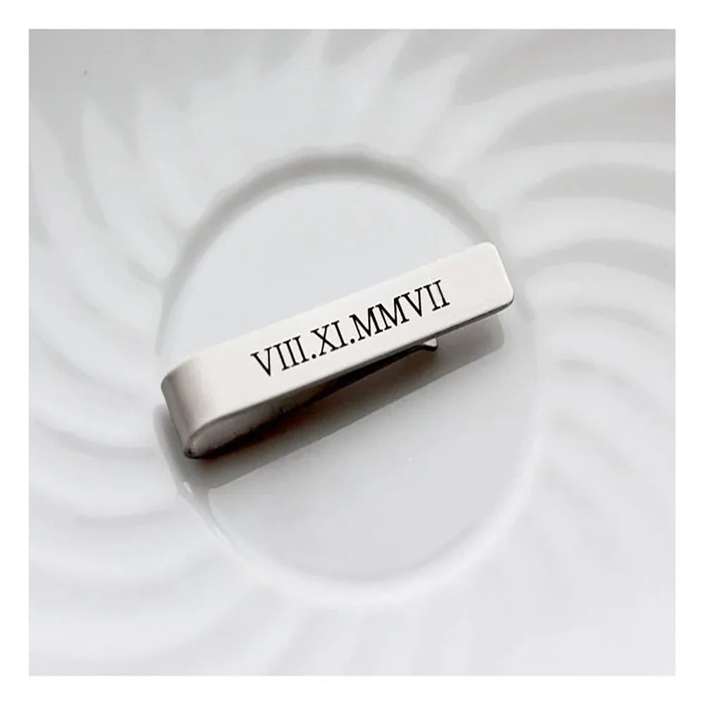 Tangula Tie Clip Stainless Steel Success Men Suit Name Logo Tie Clip